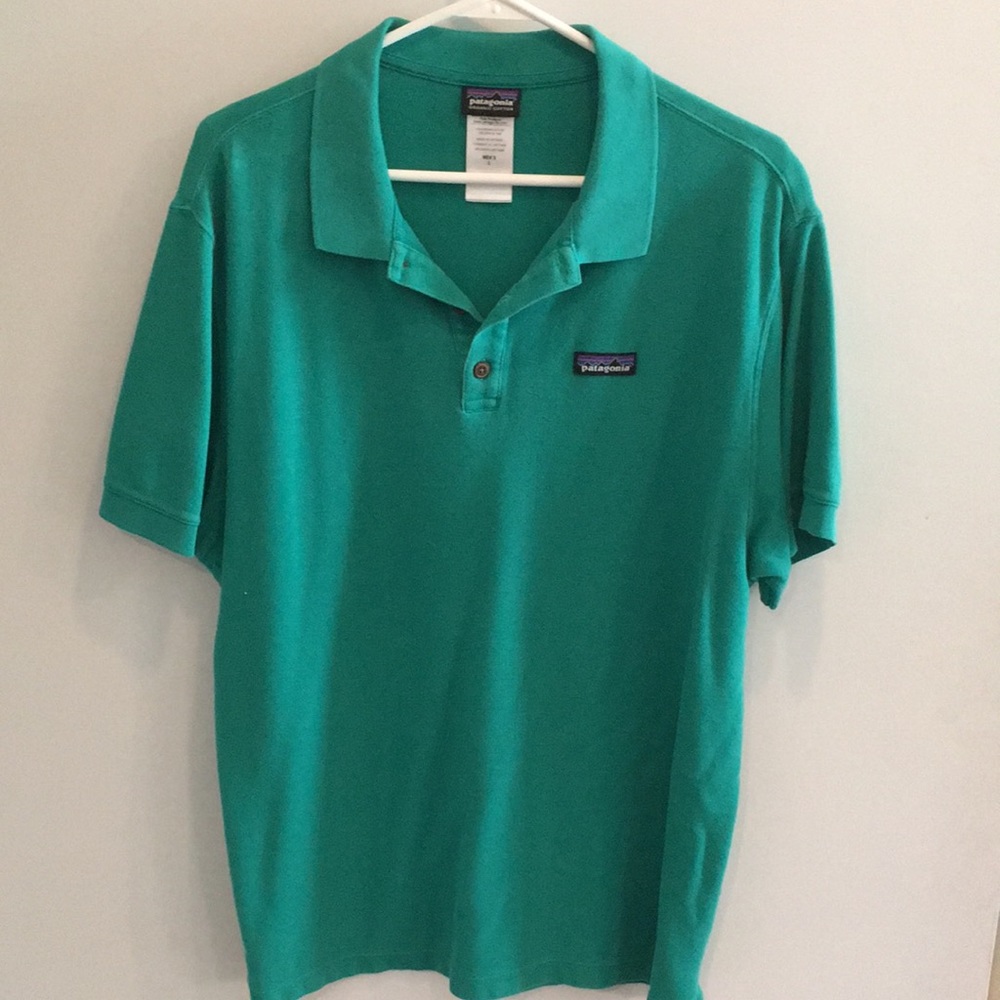 Mens green Patagonia polo large